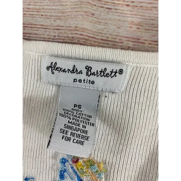 Alexandra Bartlett Petite White Embroidered Cardigan - PS - Picture 8 of 12